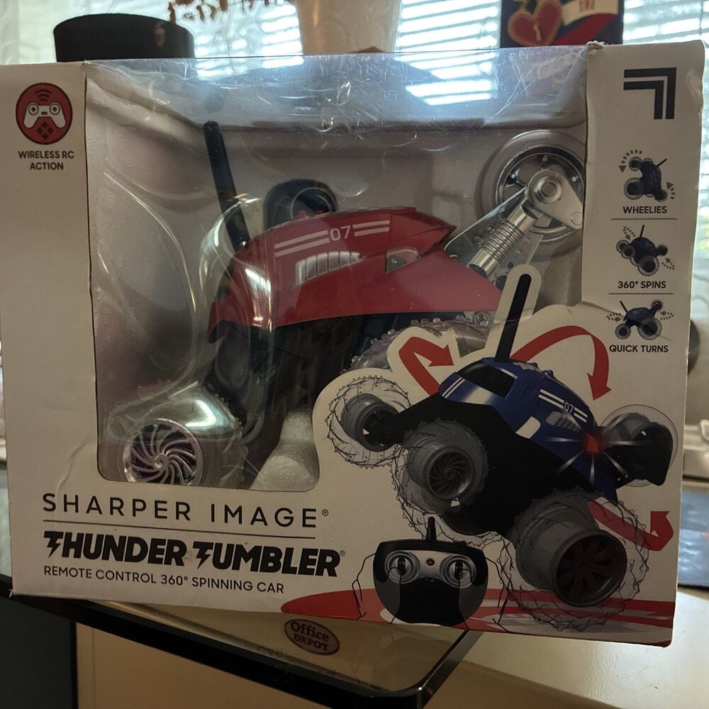 Sharper Image 360 Degree Spinning RC Car Red Thunder Tumbler Remote Control